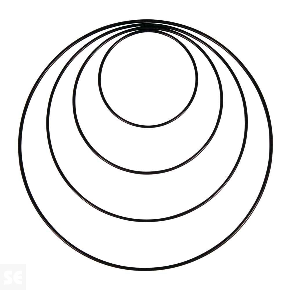 Anillas Metal Revestidas Negras 10cm