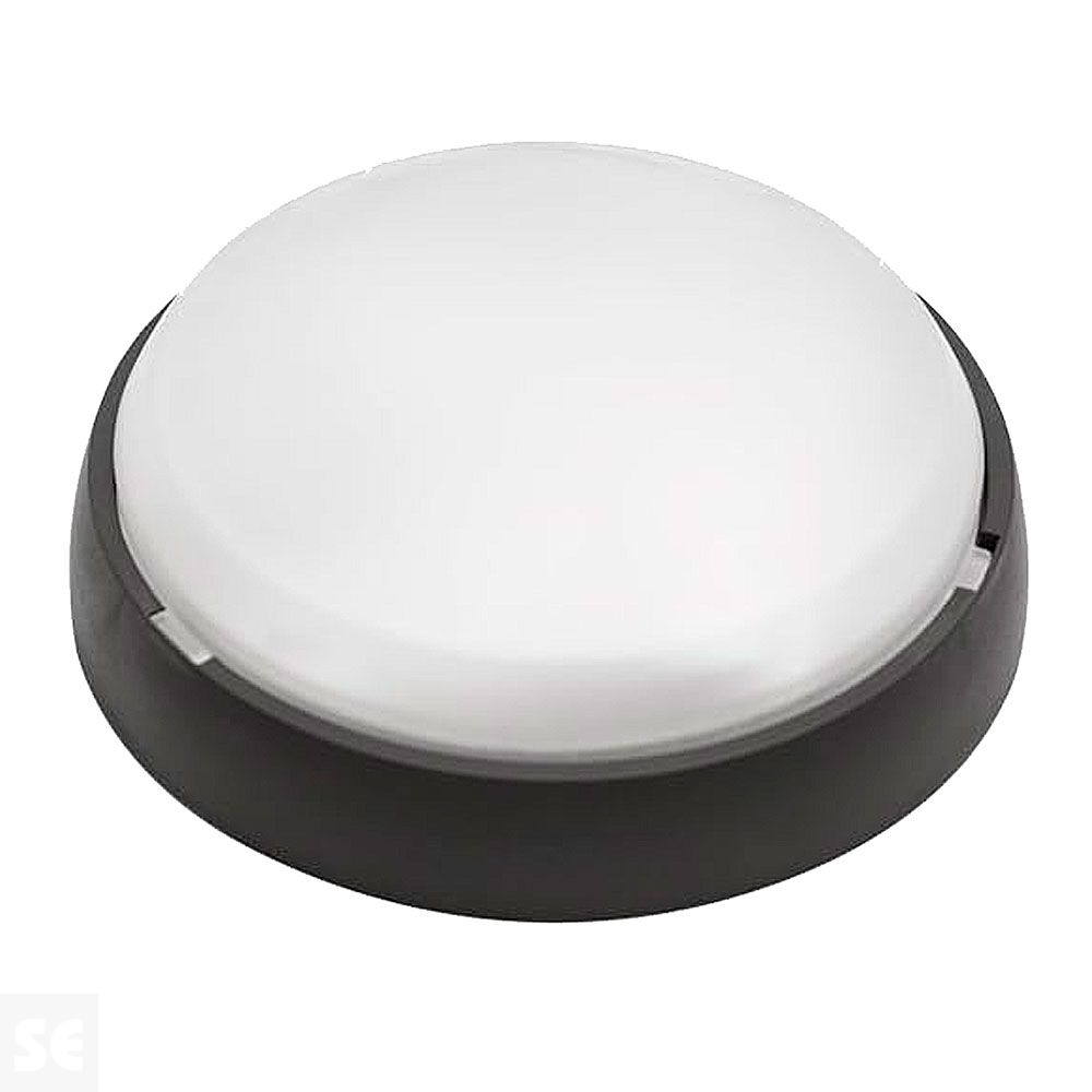 Aplique Redondo Pared Superior Estanco IP44 Negro