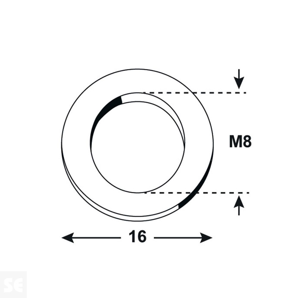 Arandela Cincada 1258 Mm. M8x16 Vz 7090 (150u.)