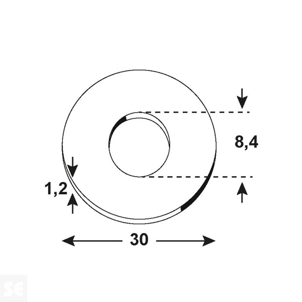Arandela Ancha Cincada 8,4x30x1,2 Vz (50u.)