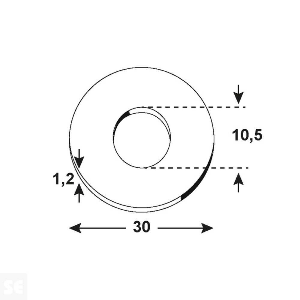 Arandela 10,5x30x1,2 mm Vz (10 uds. )