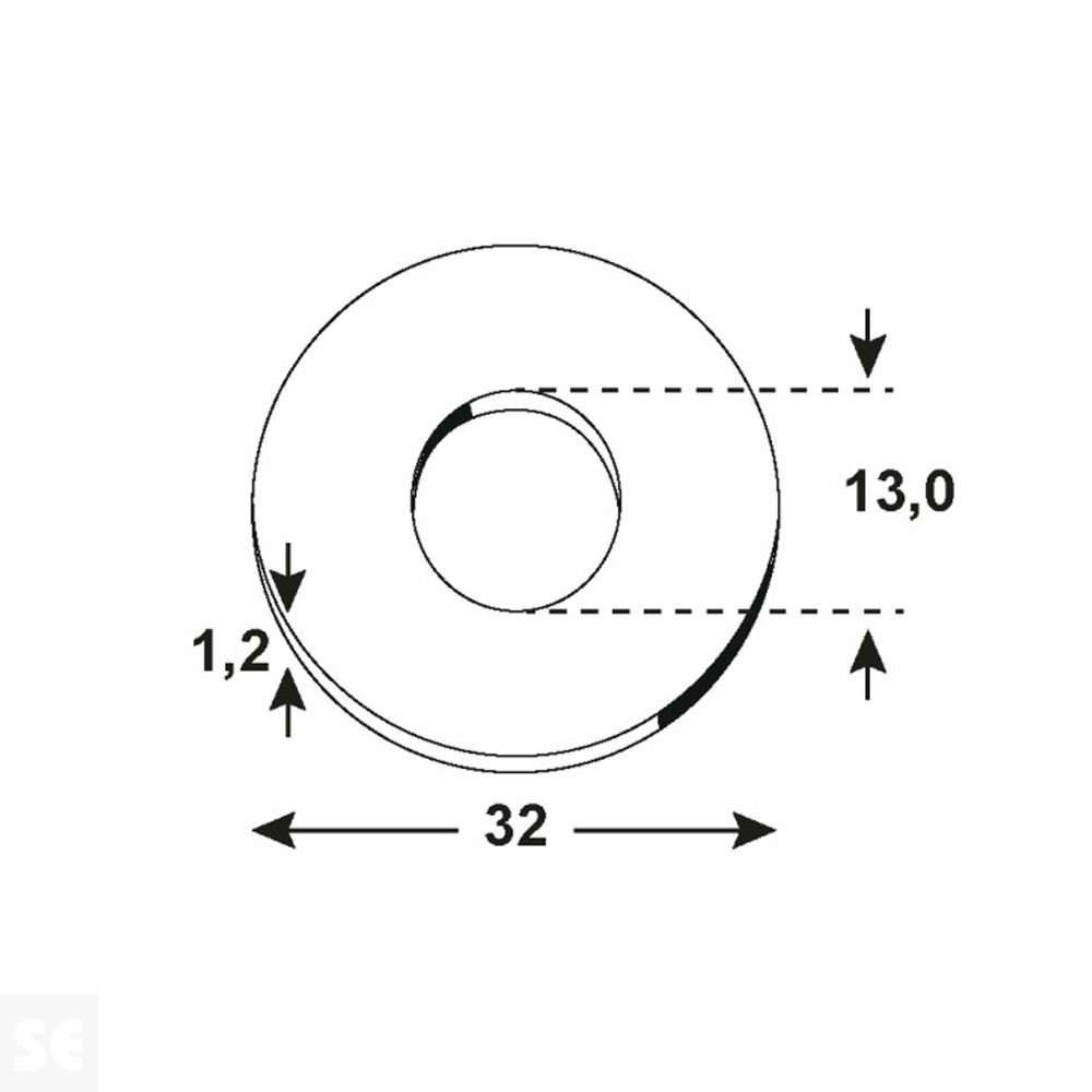Arandela Cincada 13,0x32x1,2 mm Vz (10 uds.)