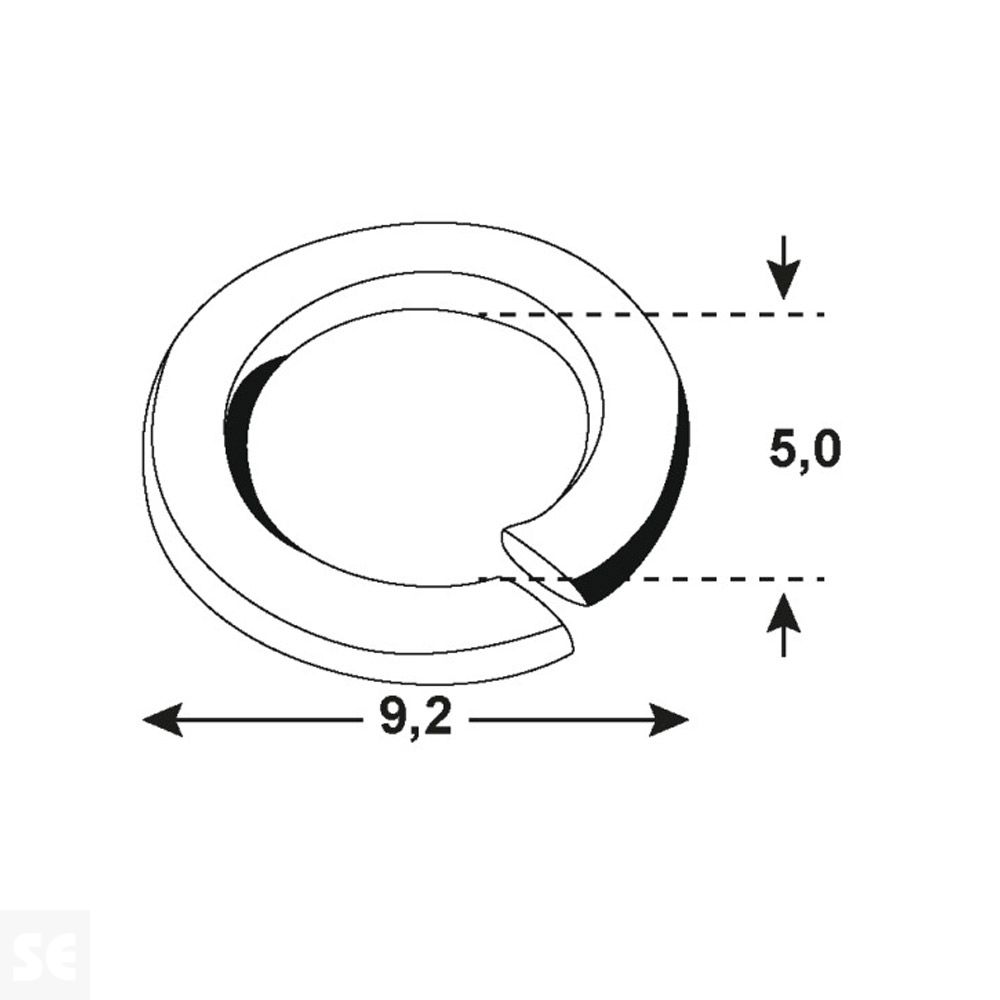Arandela Grower Cincada 127 5 5,0x9,2 mm Vz (50 uds.)