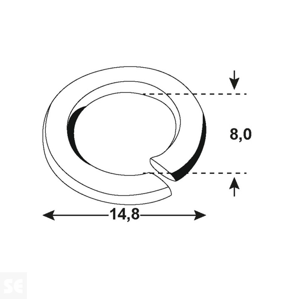 Arandela Grower Cincada 127 8 8,0x14,8 mm Vz (20 uds.)