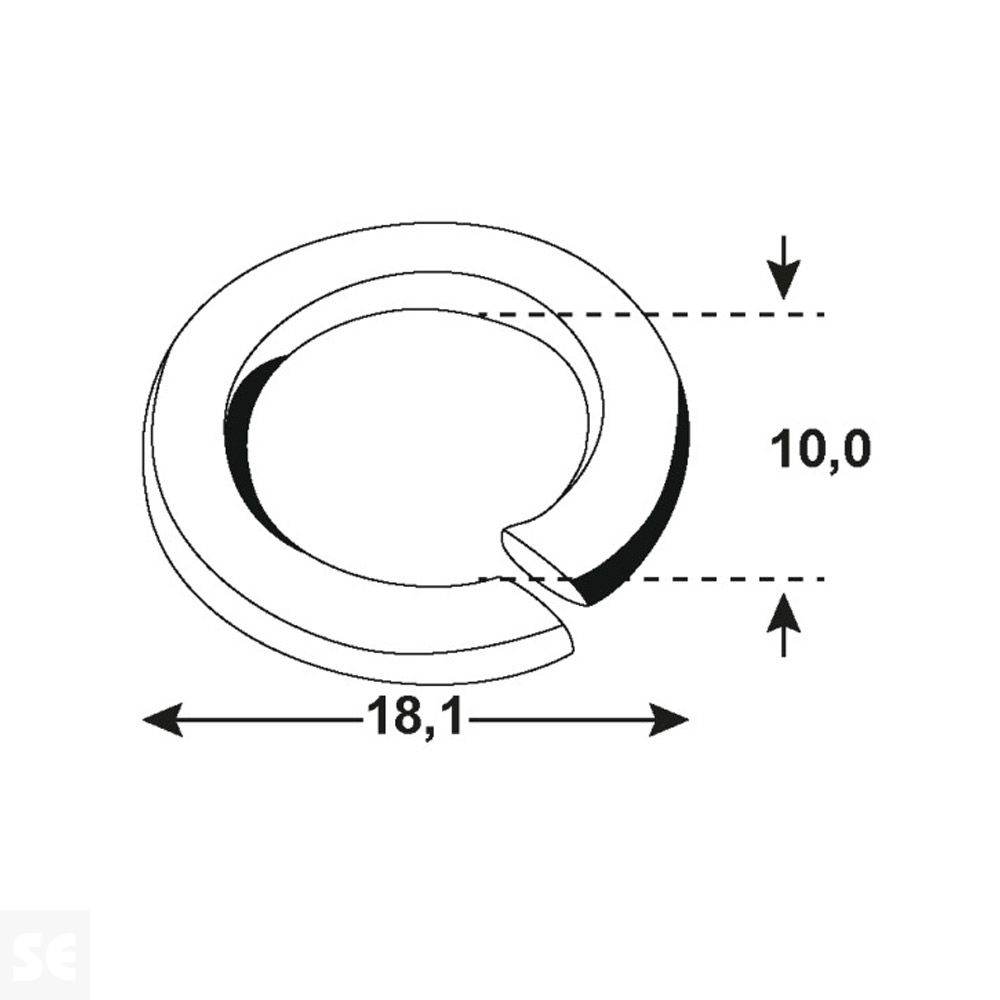 Arandela Grower Cincada 127 10 10,0x18,1 mm Vz (16 uds.)