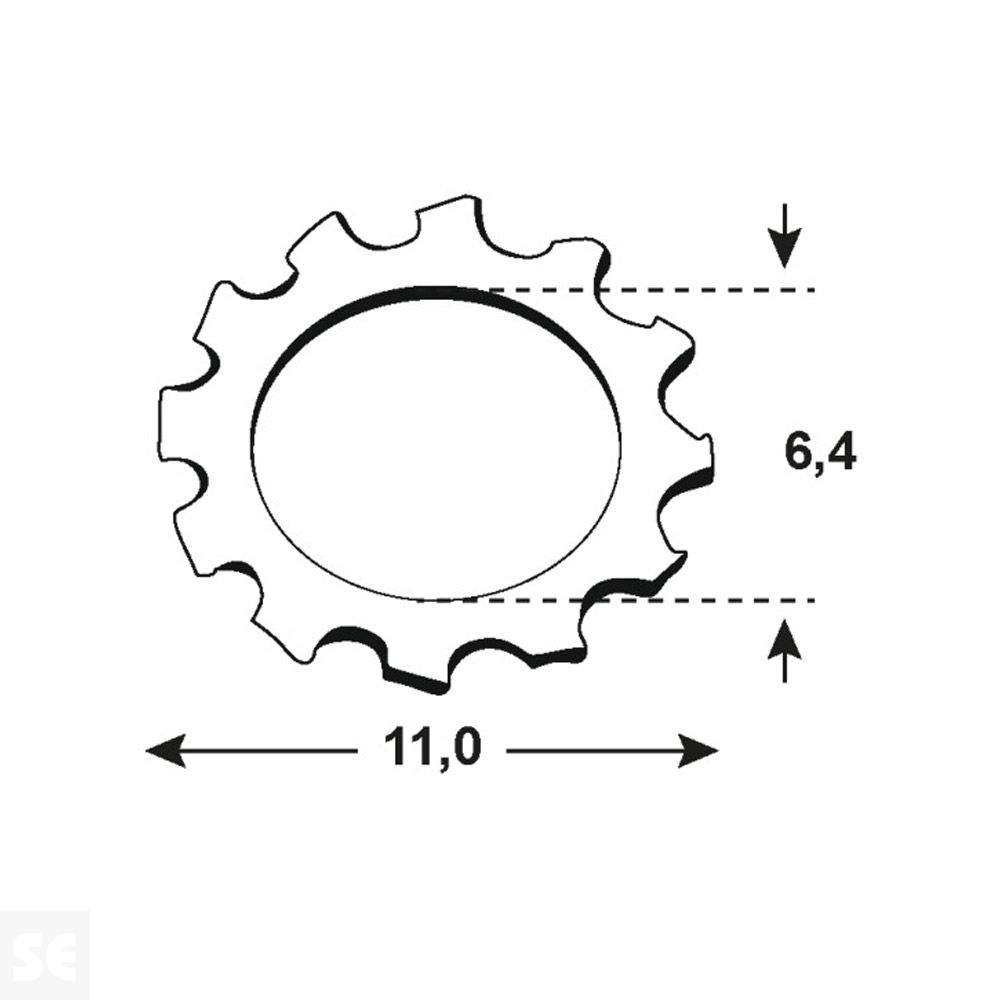 Arandela Cincada 6,4x11 mm Vz 6797 (100 uds.)