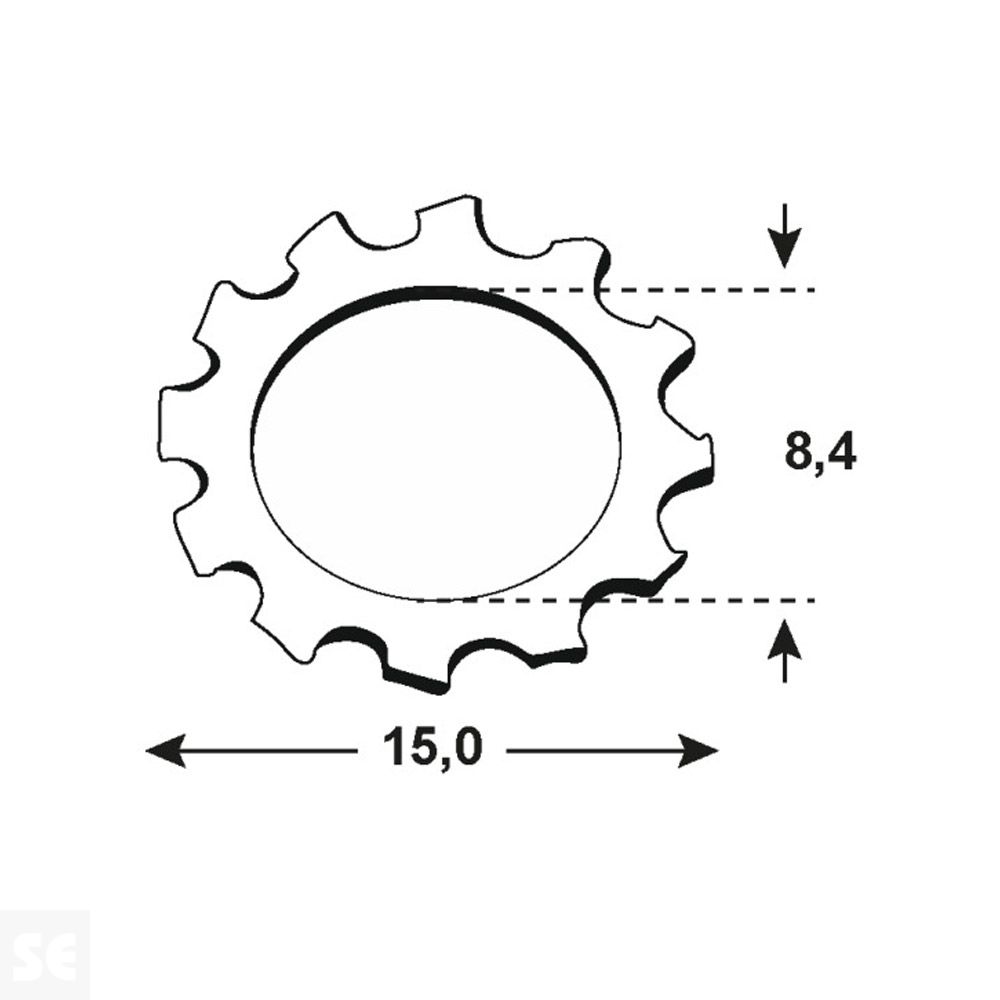 Arandela Cincada 8,4x15 mm Vz 6797 (50 uds.)