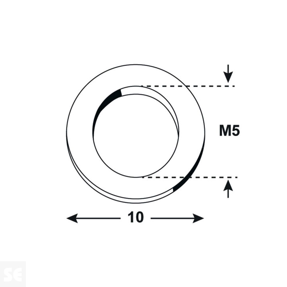 Arandela 125 Inoxidable M5x10 mm A2 7090 (20 uds.)