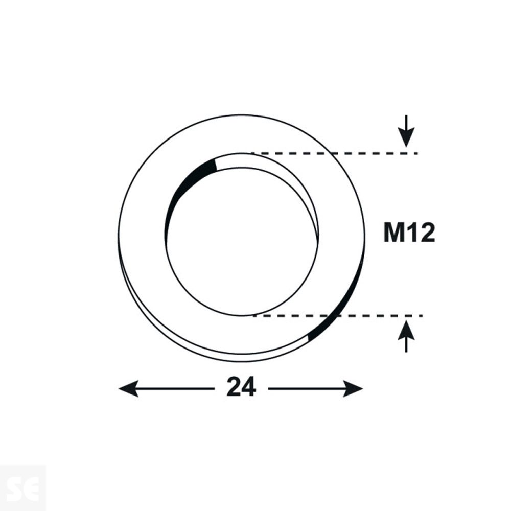 Arandela Inoxidable A2 M12 X 24 mm Iso 7090/Din 125 (8 uds.)