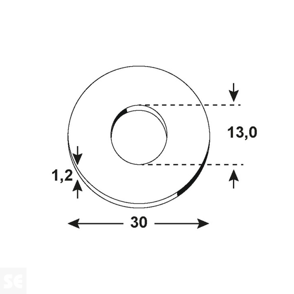 Arandela Inoxidable 13,0x30x1,2 mm A2 (8 uds.)