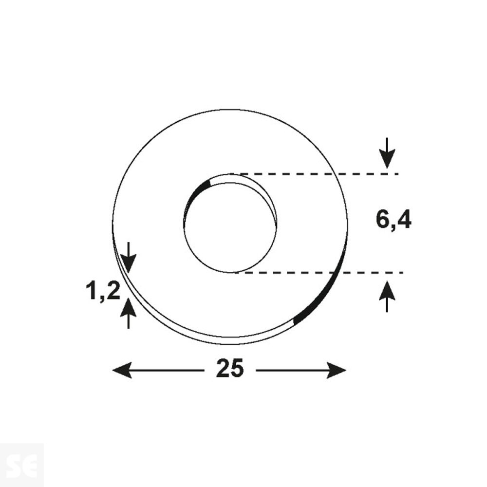 Arandela Inoxidable 6,4x25x1,2 mm A2 (10 uds.)