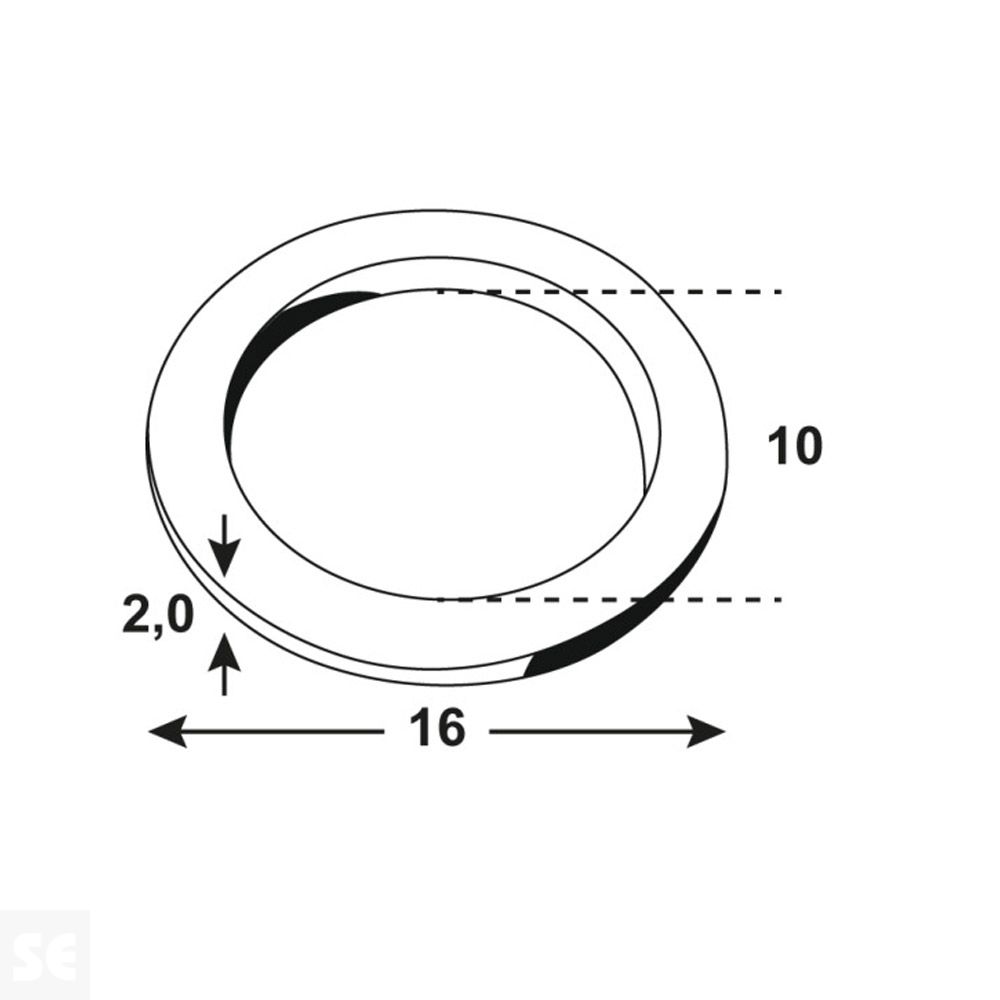 Arandela 16x10x2 mm (16 uds.)