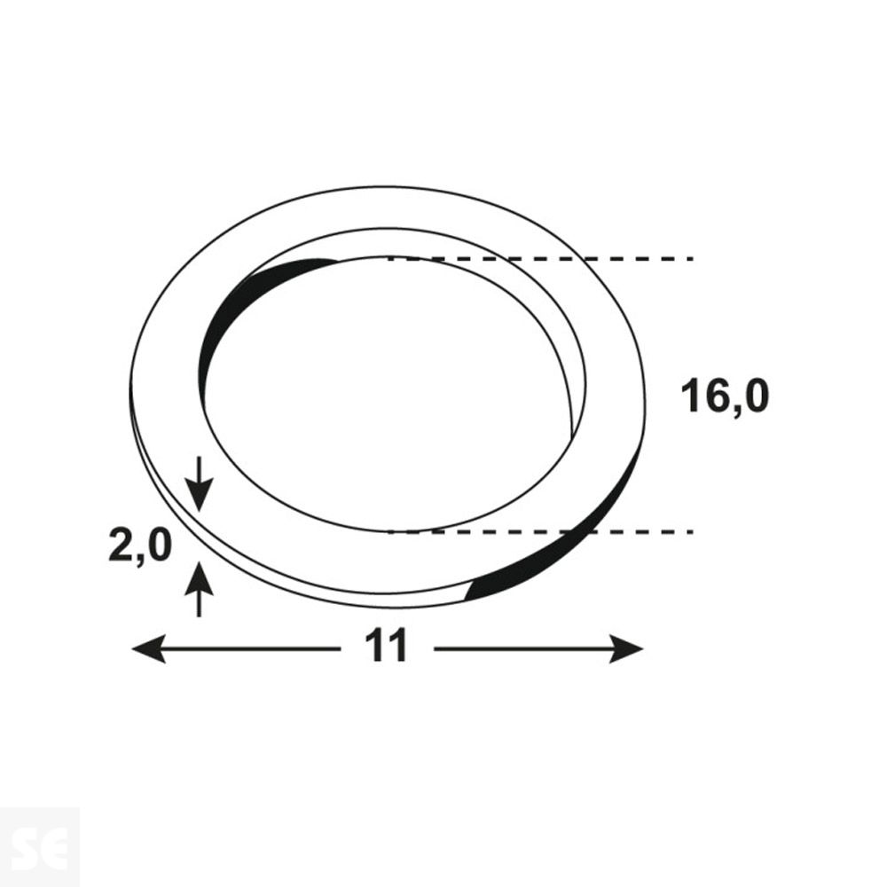 Arandela 16x11x2 mm (16 uds.)