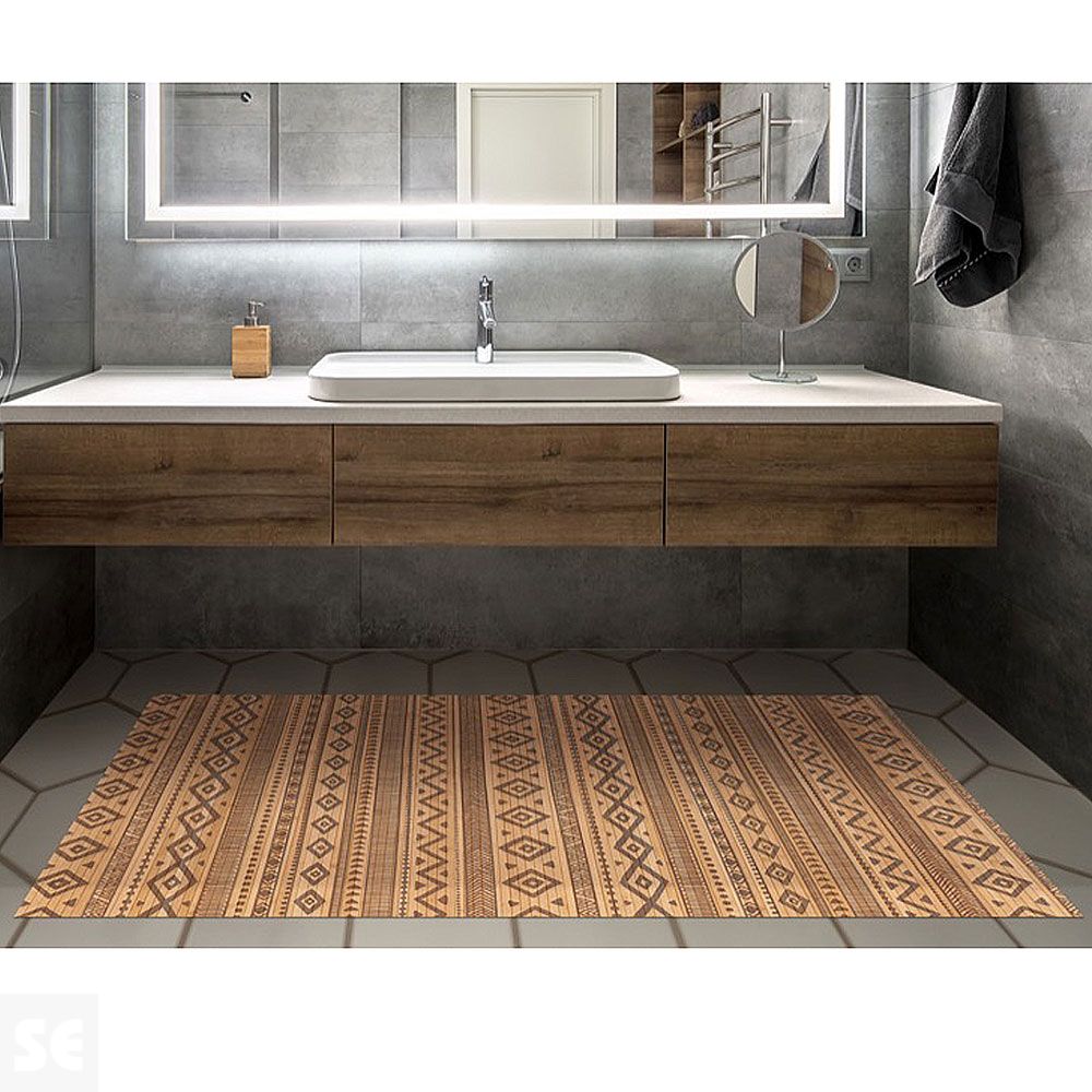 BAMBOO COOL - Alfombra Bambú Etnic Natural 80x150 cm