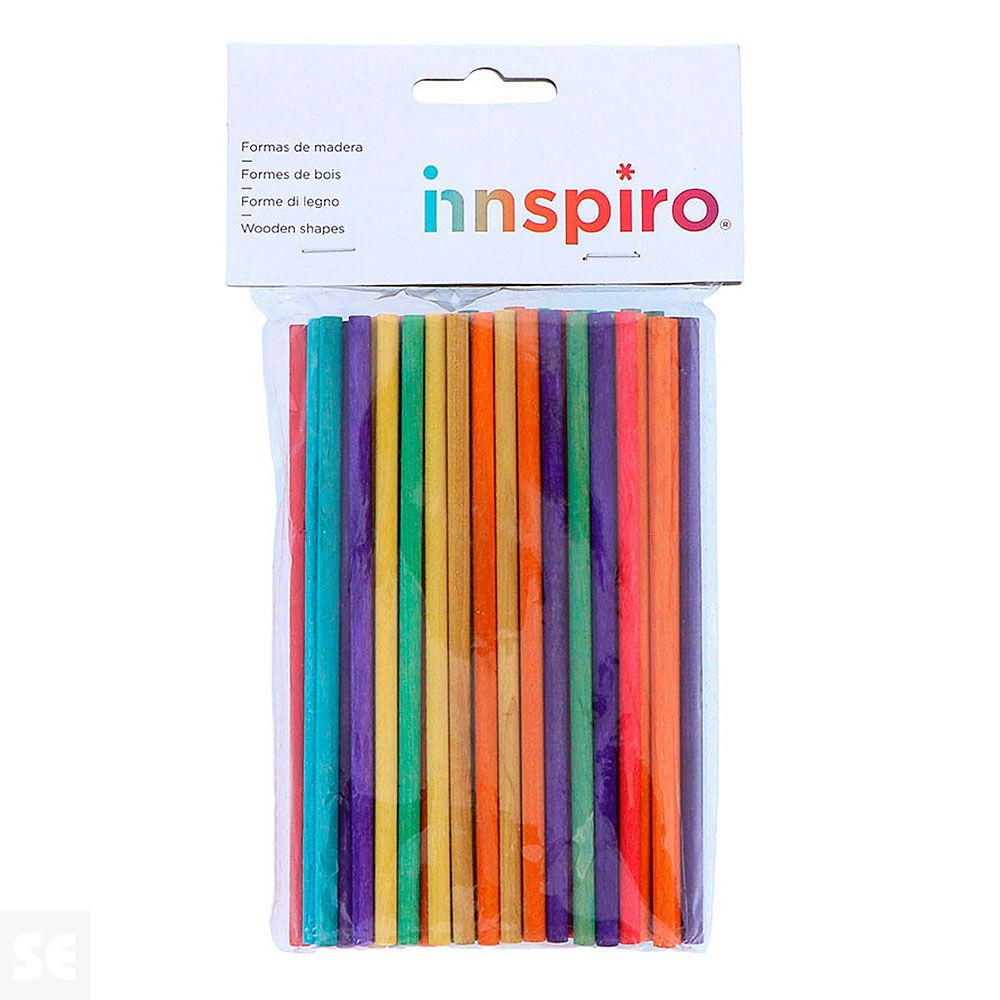 Bastones Madera Mix Colores 150x5mm. 60u. 99530