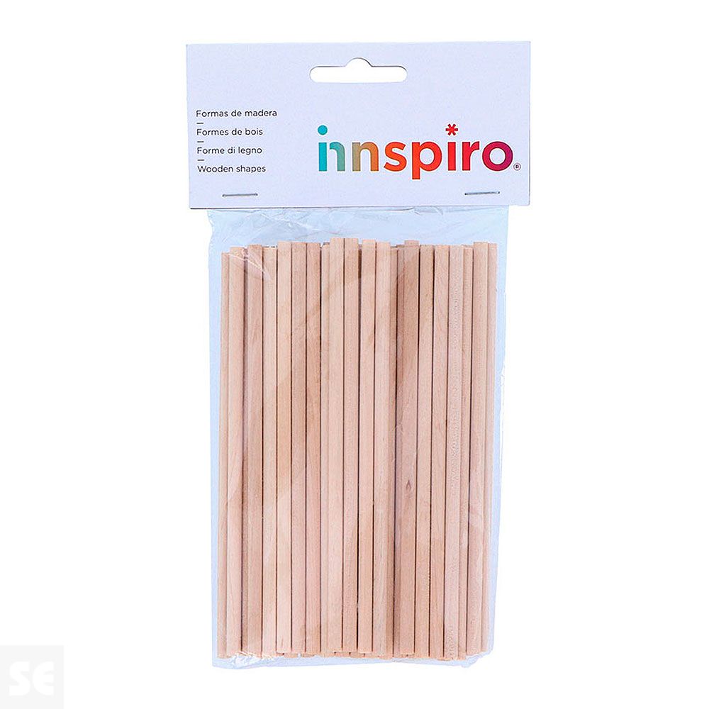 Bastones Madera Natural 150x5mm. 60u. 99531