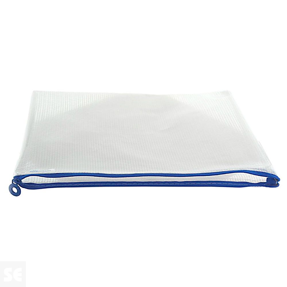 Bolsa Multiuso Transparente Cremallera Azul