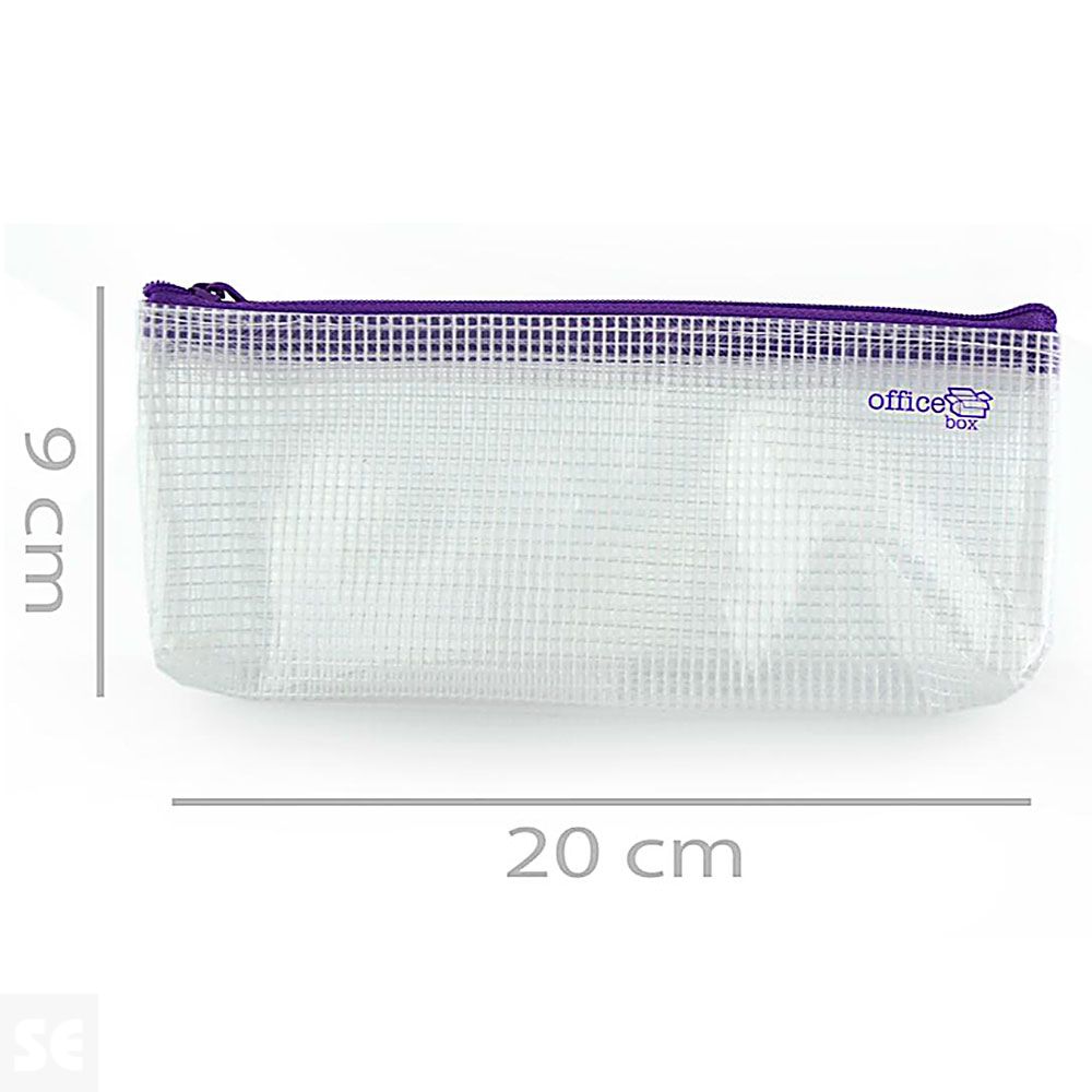 Bolsa Lápices Transparente Cremallera Violeta 