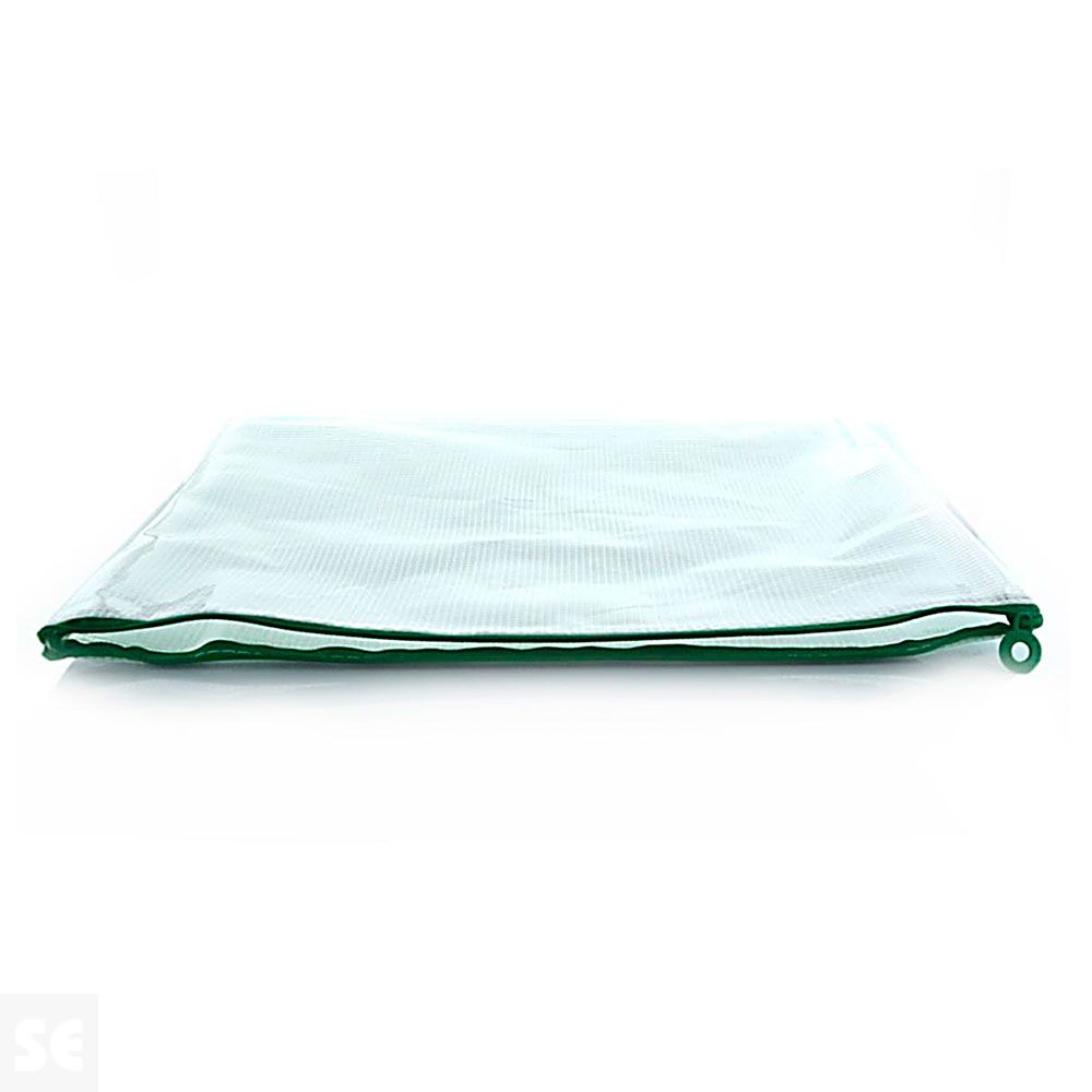 Bolsa Multiuso Transparente Cremallera Verde 