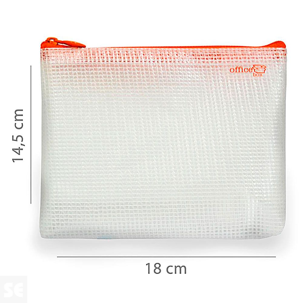 Bolsa Multiuso Transparente Cremallera Naranja