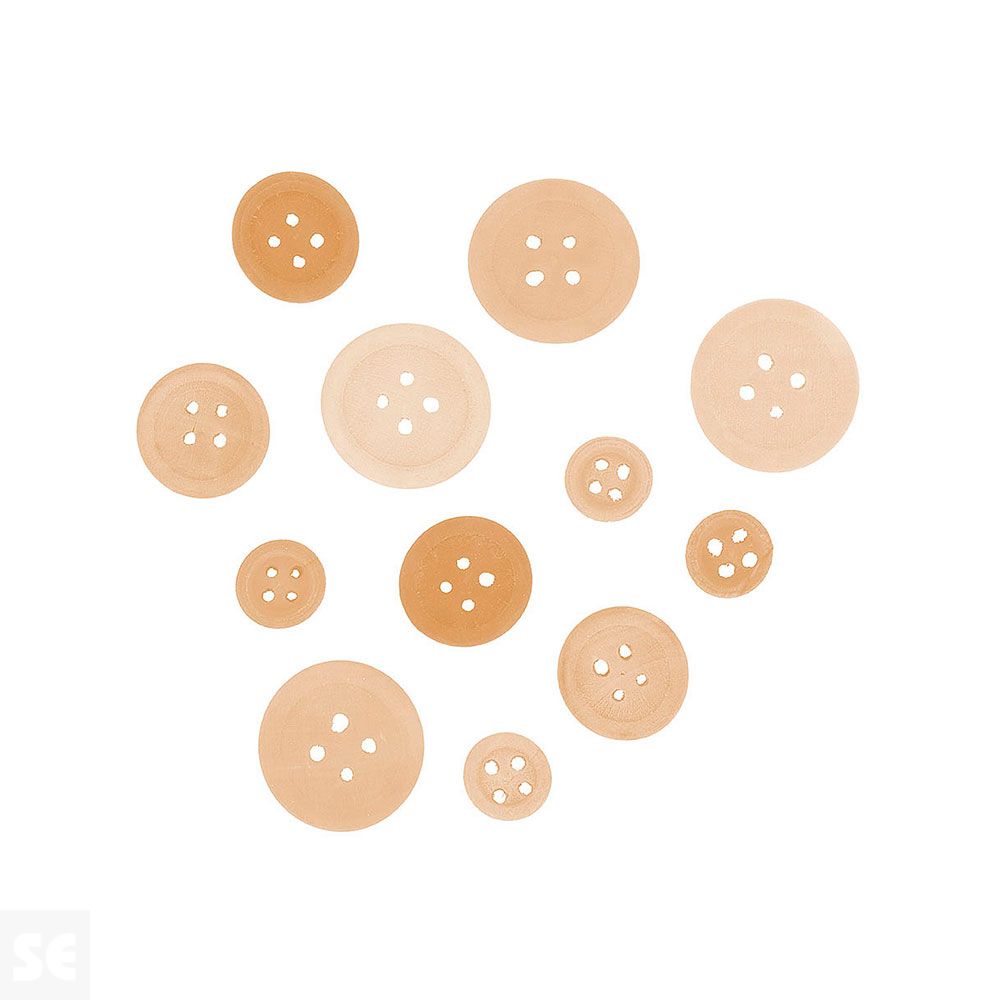 Botones de Madera Natural Surtidas 30u. 99741