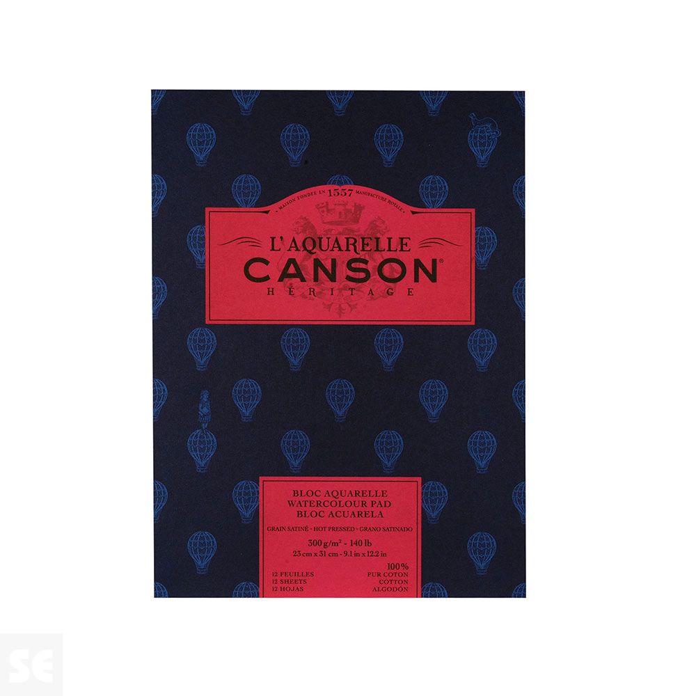 Bloc Enc Canson Heritage 100% Satin 300G 23x31Cm 12H
