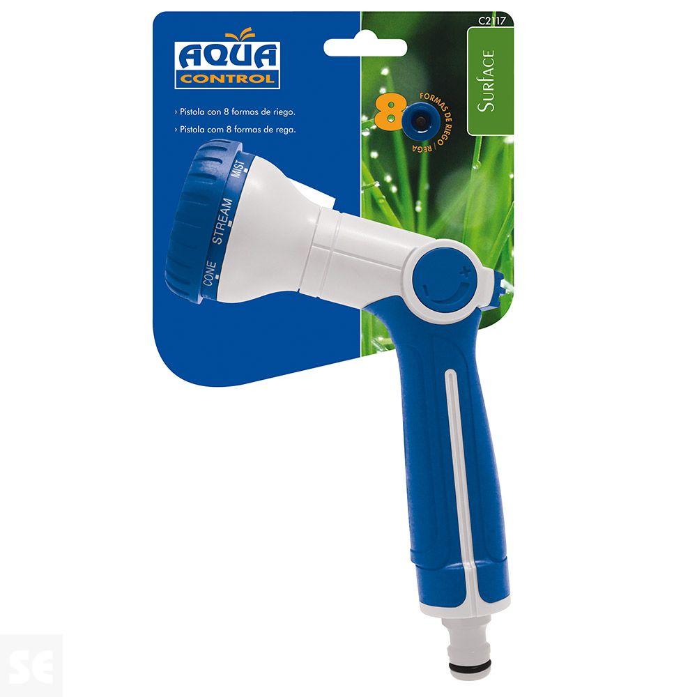 Pistola 7 Riegos Plástico 1/2 + 3/4 ,