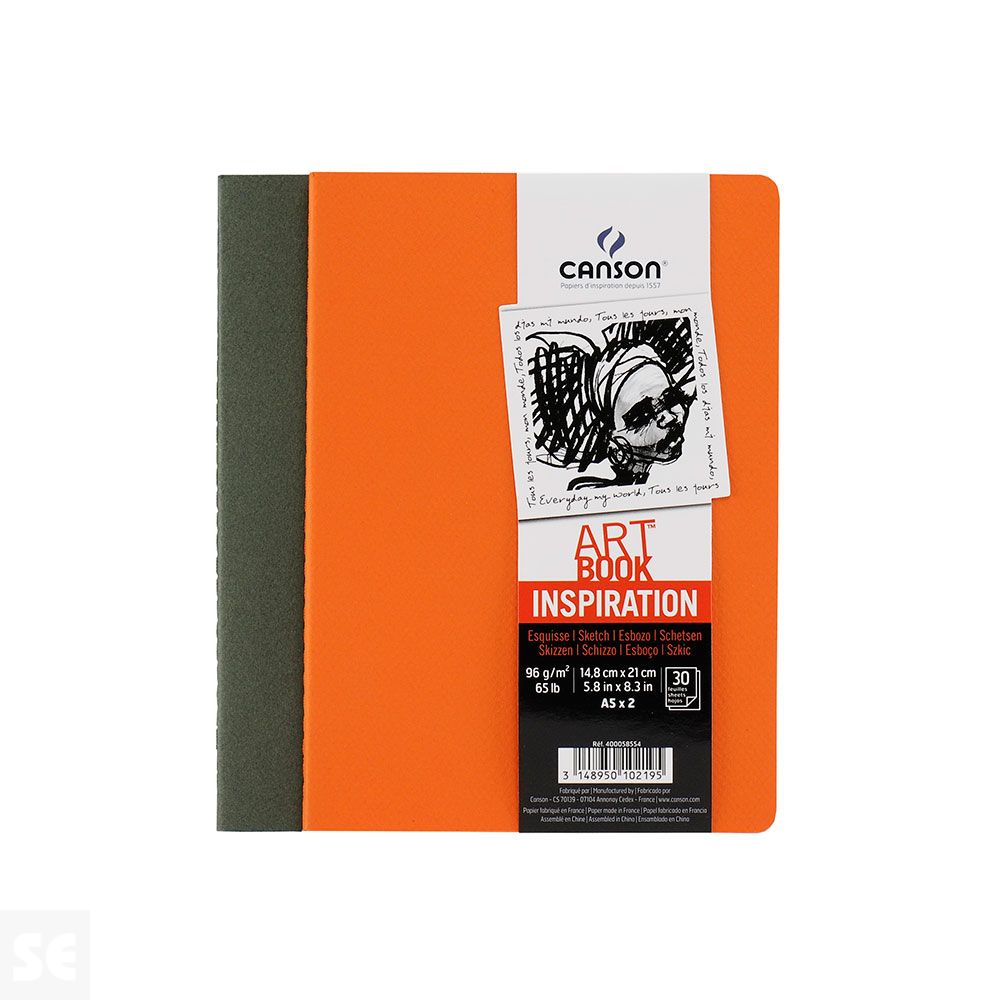 Cuad Canson Inspiration Fino Verde/Naranja 96G 14