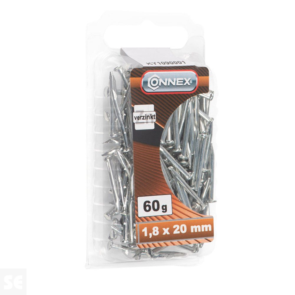 Pin Cabeza Redonda galvanizado 1,8x20mm. (60 gramos)