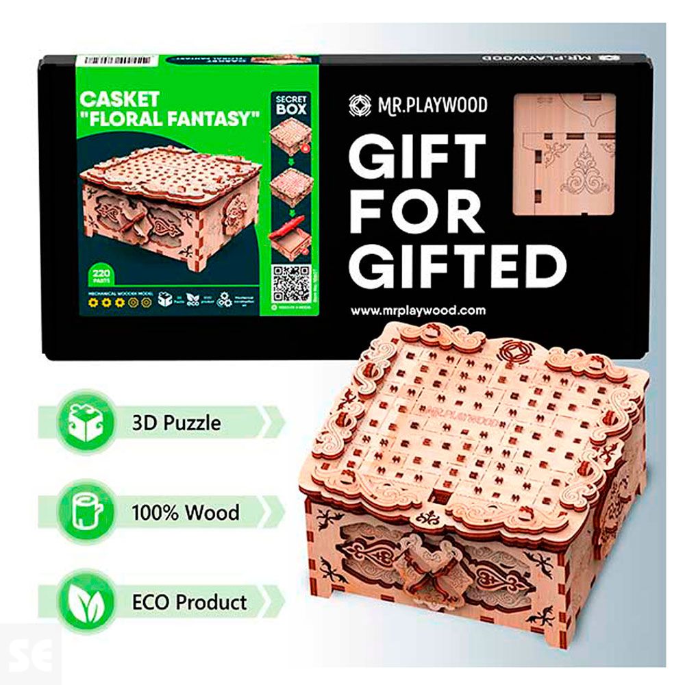 Mr. Playwood Caja de Secretos Fantasía Floral 220 piezas