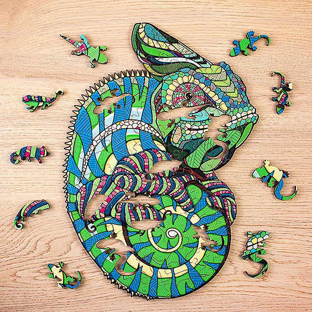 Ewa Puzzle Camaleón (M) 111 Piezas Caja de Madera