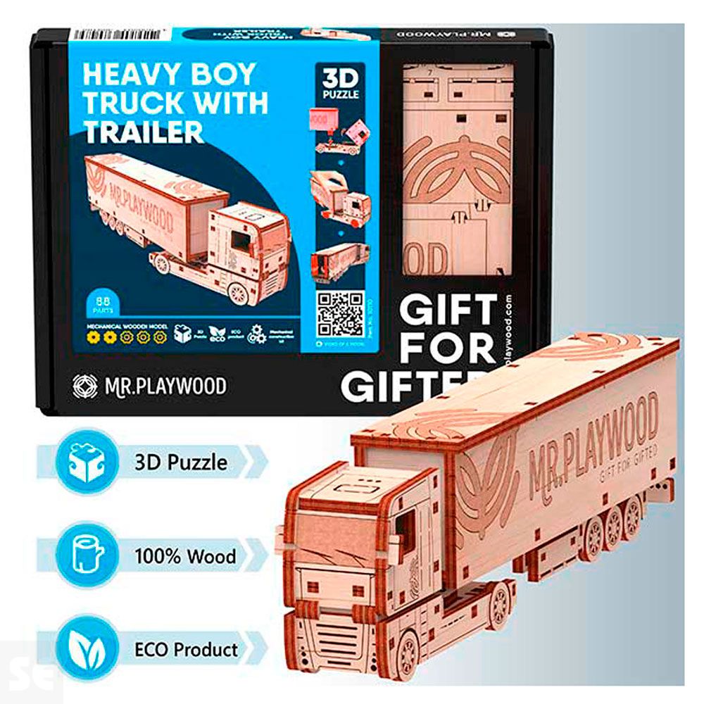Mr. Playwood Camión pesado con Trailer 88 piezas