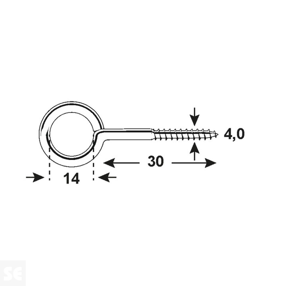 Cáncamos Cincados 4x30x14 mm Vz (4 uds.)