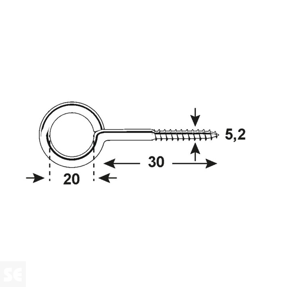 Cáncamos Cincados 5,2x30x20 mm Vz (4 uds.)
