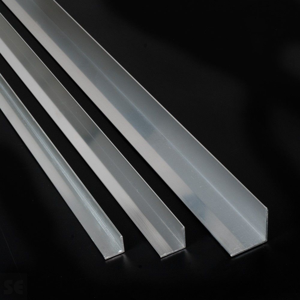 Perfil U aluminio anodizado plata brillante