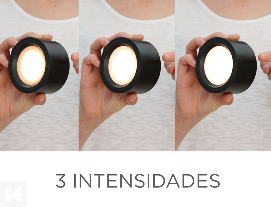 Aplique de Pared Led Roll 8 Negro Batería Recargable
