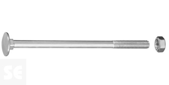 Tornillos Carrocería Cuello Cuadrado Cabeza Redonda 8x100mm. Din 603 Galvanizado (4u.)