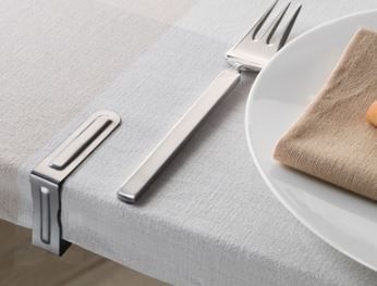 Pinza Sujeta-Mantel Metálica Acero Inoxidable 41x14x55 mm. (4u.)