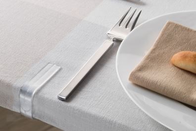 Pinza Sujeta-Mantel Transparente 33x50x14 mm. (4u.)