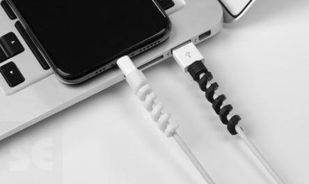Protector Cable Usb y Microusb. Blanco-Negro 9x9x41 mm. (4u.)