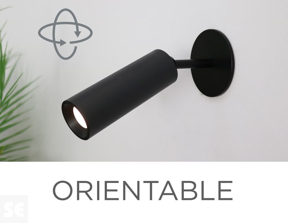 Aplique de Pared Led Roll 4 Negro Inalámbrico