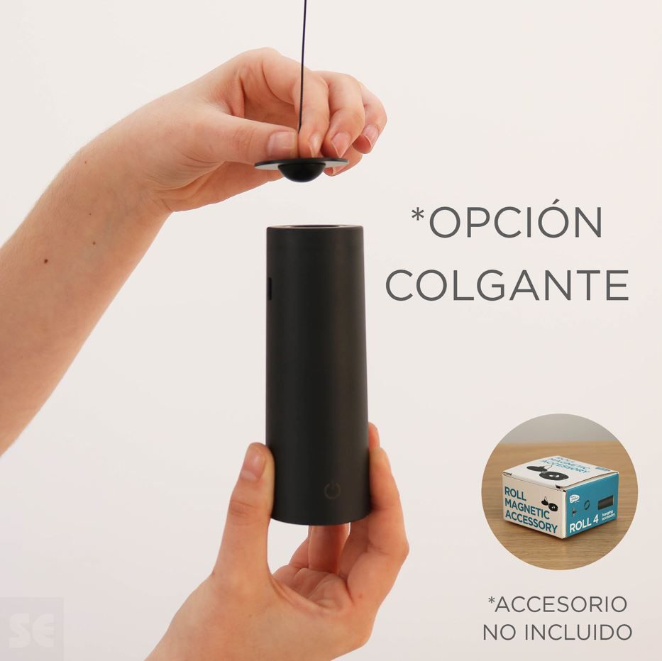 Aplique de Pared Led Roll 4 Negro Inalámbrico