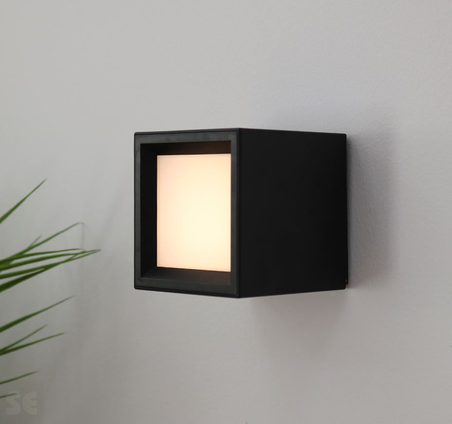 Aplique de Pared Led Box 8 Negro Inalámbrico