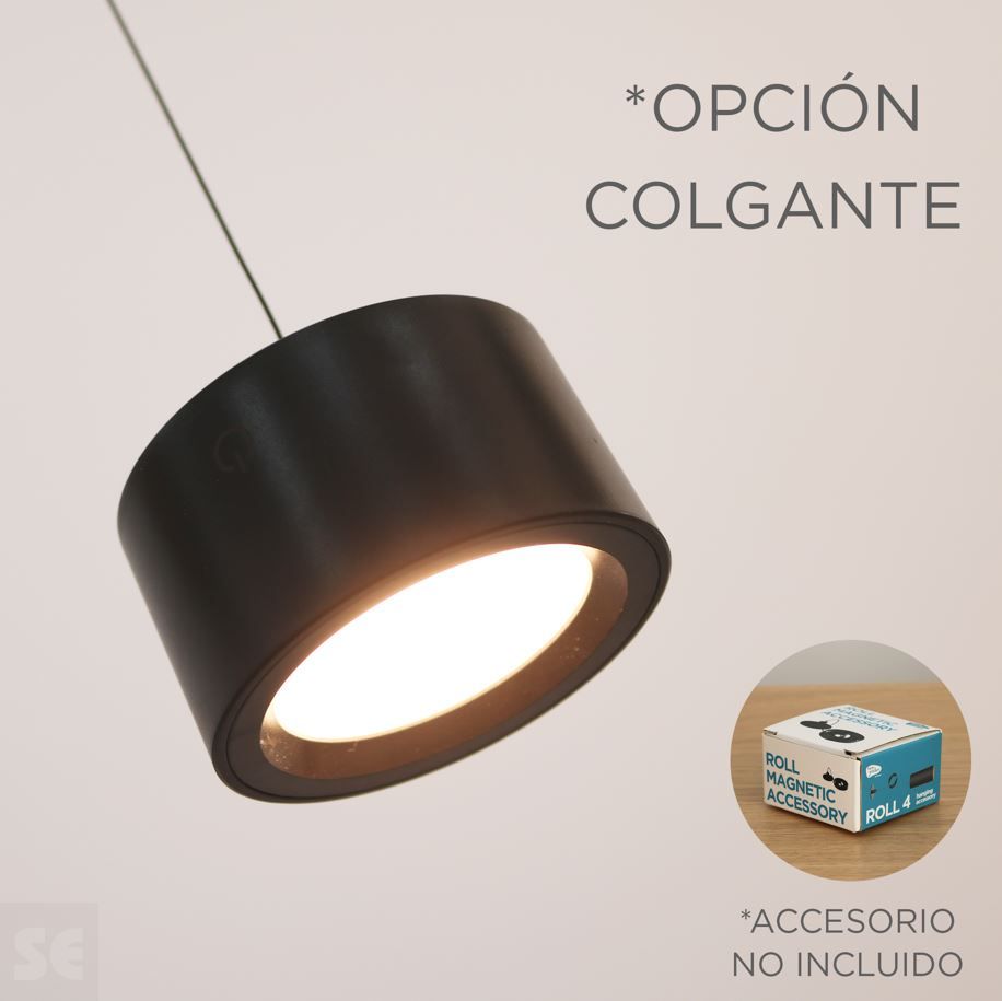 Aplique de Pared Led Roll 8 Negro Batería Recargable
