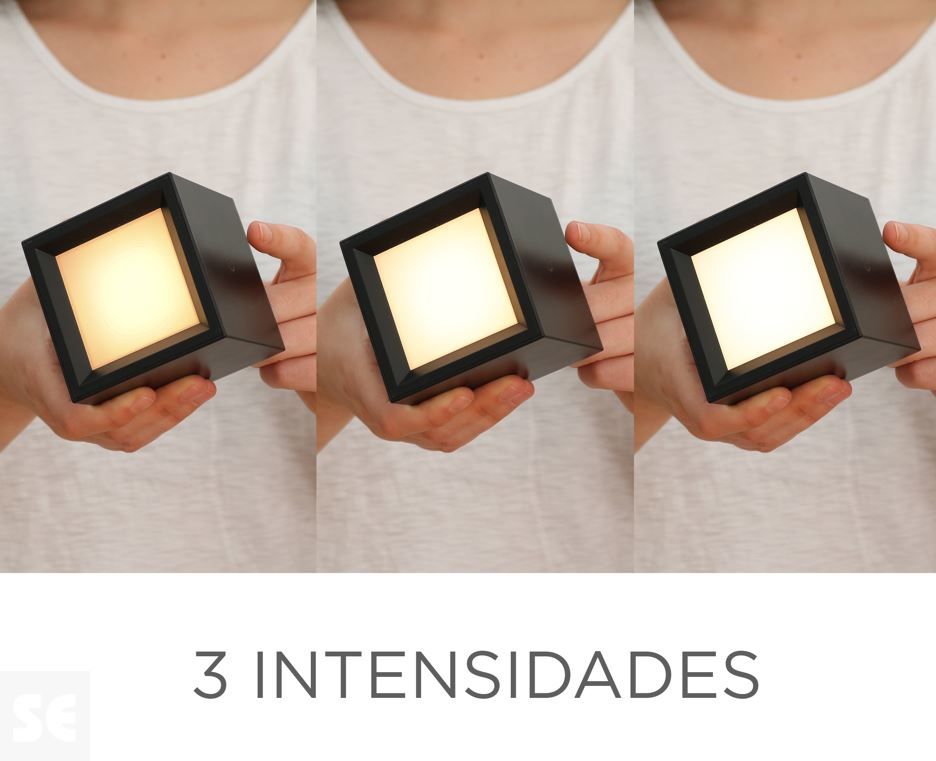Aplique de Pared Led Box 8 Negro Inalámbrico
