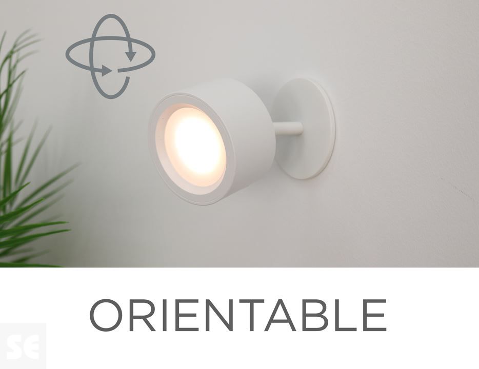 Aplique Pared Led Roll 8 Blanco Batería Recargable