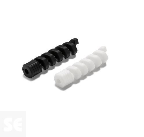 Protector Cable Usb y Microusb. Blanco-Negro 9x9x41 mm. (4u.)