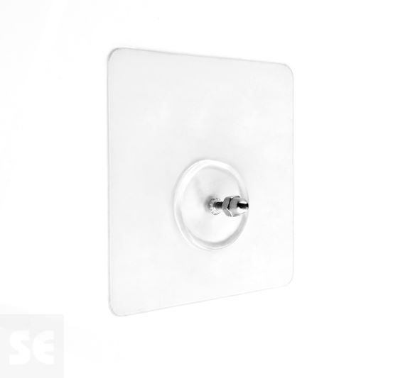 Soporte de Fijación Reutilizable Transparente Rosca 80x80x15mm. (2u.)