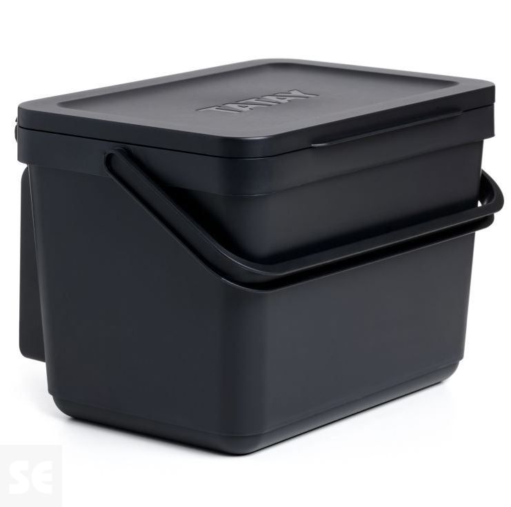 Cubo Orgánico Smart con Sop. Negro 6l