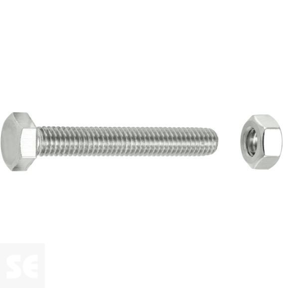 Tornillo Cabeza Hexagonal M6x40mm. Din 933 (20 piezas)